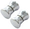 Lot de 2 paires de poignées de porte de douche rondes en verre chromé (XT-02LS)