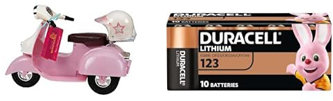 Our Generation – Fahrzeug-Spielset – Rosa & Elfenbein – 46 cm Puppenzubehör – Rollenspiel – Spielzeug für Kinder ab 3 Jahren – Roller pink/Elfenbein + Duracell High Power Lithium 123 Batterie 3 V (CR1