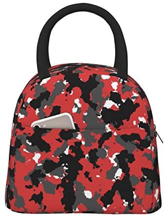 LAMAME Große tragbare isolierte Lunchbox mit Camouflage-Muster