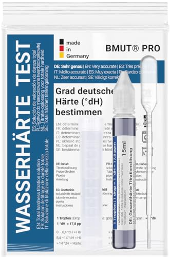 Wasserhärte messen | Test Set Deutscher Härtebereich | Titrierlösung | weich, mittel, hart | Titration | Messbereich 0-30 °dH – Kalk prüfen (1x15ml)