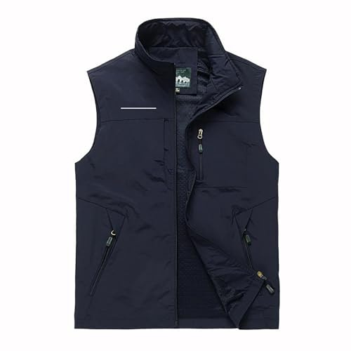 Herren Westen Herren Jacke ärmellose Weste Sommer Outdoor Weste Angelweste Leichte Ärmellose Weste mit Reißverschlusstaschen Lässig Funktionsweste Wandern Jacke Camping Fotografie Weste