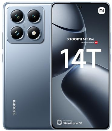 Xiaomi 14T Pro – Smartphone de 12GB+1TB, Lentes Leica Summilux, MediaTek Dimensity 9300+, Pantalla AMOLED 6,67'' 144Hz, HyperCharge 120W, Azul Titanio (Versión ES)