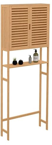 IDMarket - Meuble étagère dessus WC placard bambou BEA