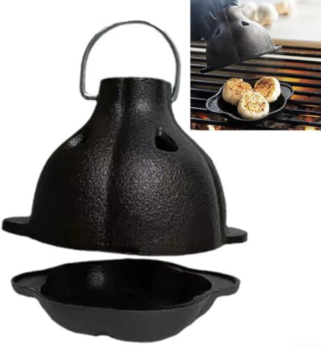 Cast Iron Garlic Oven, Cast Iron Garlic Pan, Cast Iron Smoke Roaster Garlic Roster, Smoke Box, Pre-Seasoned Cast Iron Garlic Roaster For Grill, For BBQ
