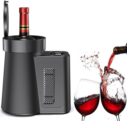 WUCIOA Refroidisseur de Bouteille de vin électrique, Refroidisseur de vin Portable for vin Rouge et Blanc de 750 ML avec température réglable, économie d'énergie et Silencieux, refroidisseurs de vin
