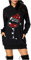 Weihnachtskleid Damen Elegant Merry Christmas Hoodie Kleid Damen Weihnachtspullover Weihnachtskleider Hoodie Weihnachtspullover Pailletten Strass Weihnachtsweinglas Bedrucktes Kapuzenpullover Kleid