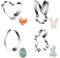 AUXHCYL 4 Pcs Easter Cookie Cutters, Stainless Steel Easter Biscuit Cutter for Baking and Easter Party Decoration Gift - Egg, Chick, Bunny, Rabbit Face
