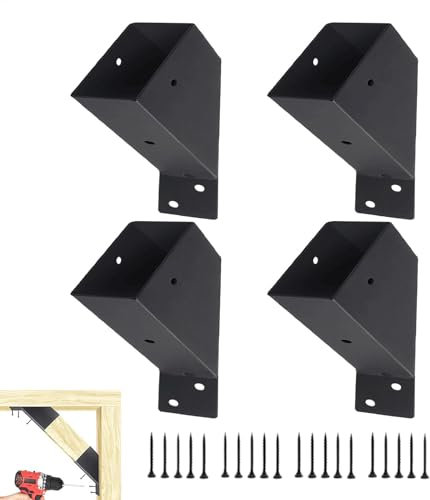 Pergola Connector Brace, 45 Degree Pergola Bracket, Angle Support Bracket, Heavy Duty Shelf Bracket, Beam and Gazebo Connector, Connector Brace 2x4Inches Heavy Duty Shelf Bracket for Beam & Gazebo