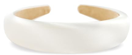 axy Haarreif aus gepolstertem Seidenstoff in eleganten festlichen Farben Wunderschön Damen Stirnband Haarschmuck Haarreifen Hairband HRK2Ro (Weiss, breit)