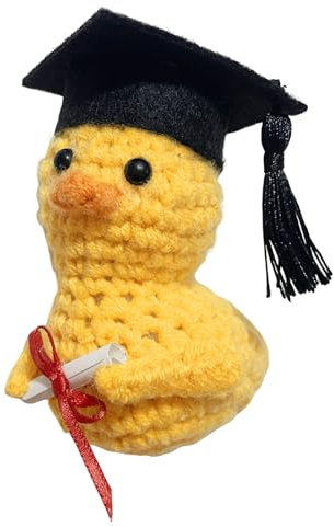 Bachelor Geschenk, Lustig Akademiker Ente, Gestrickte Ente Mit Diplom Und Doktorhut, Master Abschluss Geschenk, Geschenk bei Prüfungen Abschlussfeier