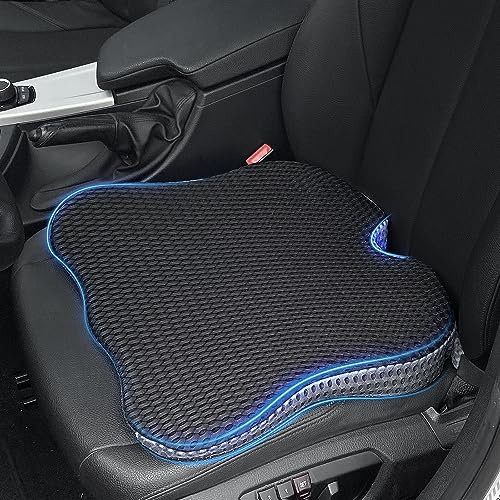 Qutool Cojines en Forma de cuña Automóvil, Cojines para Conductores,de Espuma Memoria para automóviles, Camiones, Furgonetas (Negro,Suave,46 * 42 * 7cm)