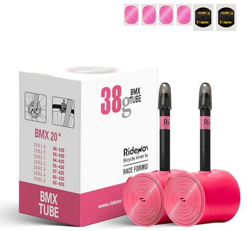 RideNow TPU Schlauch 20 Zoll BMX Fahrrad Kinderfahrrad, 2 Pack Fahrradschlauch, Ultraleicht Schlauch mit Presta Ventil 45mm