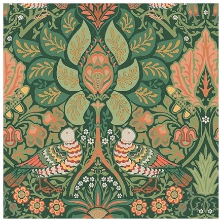 WILLIAM MORRIS AT HOME Dove & Rose Woodland Wallpaper | Paste The Wall | Green Animals | Eco-Friendly