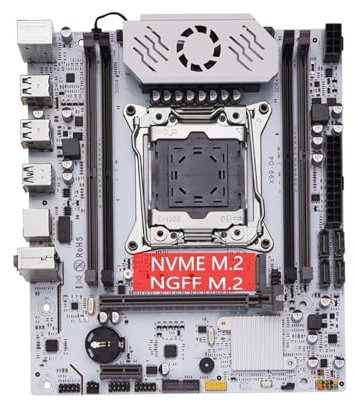 Placa Base X99 D4 LGA 2011 3 con Ranura M.2 Compatible con Chip X99 C612 Memoria DDR4 SATA3.0 USB3.0 PCI16X