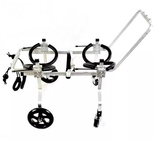 Leichte Hunde-Mobilitätshilfe – verstellbarer Rahmen, robuste Räder, unterstützt 0–50 kg Haustiere, einfach zu bedienen (XS (breit))
