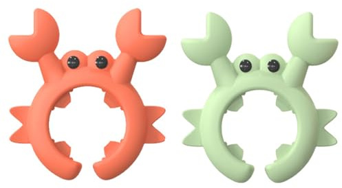 2PCS Crab Spoon Holder for Pot, Silicone Spoon Rest, Adjustable Non Slip Cooking Holder, Reusable Silicone Utensil Rest for Pot Boil Over Spill Stopper, GreenCrab for