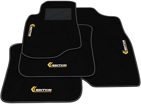 Auto-Fußmatten-Set kompatibel mit Mitsubishi Lancer Evo 9 2005-2007 | Maßgeschneiderte Teppichmatten, Stickerei Edition, maßgeschneiderte Autoteppiche