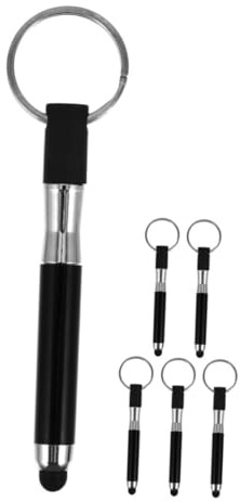 Kapazitiver Schlüsselanhänger Stift aus Legierung 6 Stück-Pack für Tablets | Schwarze Touchscreen Stifte, Hohe Präzision und Empfindlichkeit, Universell für Smartphones mit Zubehör