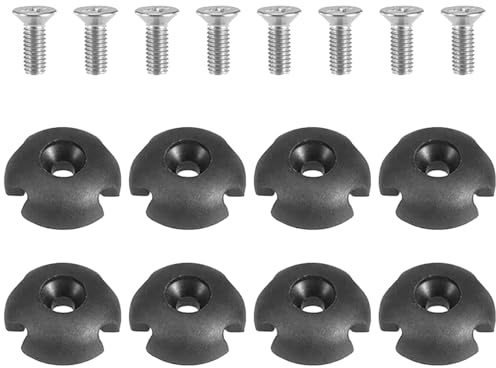 Alipis 8 Sets Kayak Deck Accessories with Screws, Black Plastic round Line Guide Fittings for Canoe and Boat Rigging, Marine Kayak Deck Hardware for Water Sports