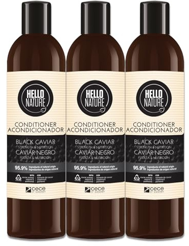 P-Beauty Naturkosmetik Conditioner mit Black Caviar - Luxuriöse Haarspülung mit Kaviar Extrakt - Regeneration für geschwächtes & trockenes Haar - Intensive Feuchtigkeit & Glanz - Haarpflege (3x 300ml)