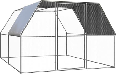 Massbinet Outdoor Hühnerkäfig Freilaufgehege hühnergehege freilauf groß 3x4x2 m Verzinkter Stahl