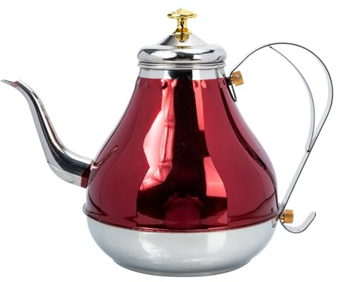 ELEOUTI Teapot with Built-in Strainer, Lightweight and Easy to Use Large Capacity Stainless Steel Tea Pot 1.8l for Household Tea Brewing