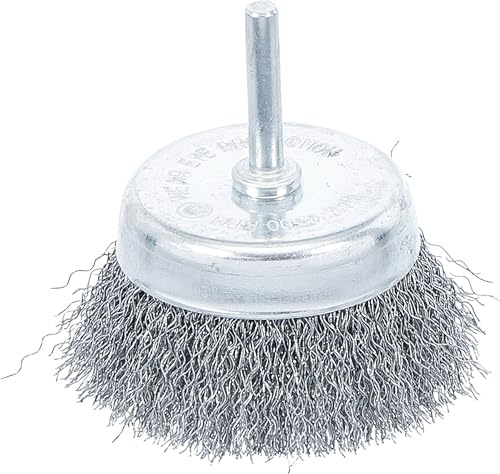 BGS 3076 | Topfbürste | Aufnahme 6 mm Stift | Ø 75 mm | grob gewellt | Drehzahl max. 4500 U/min
