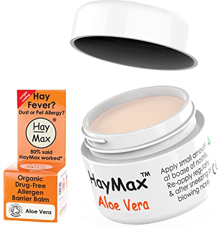HayMax Heuschnupfen Nasenfilter – Aloe Vera 5 ml – Bio Allergie Nasenfilter bei Pollenallergie, macht nicht müde – Fängt Pollen, Staub und Allergene ab – Für Erwachsene, Kinder & Schwangere geeignet