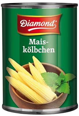 DIAMOND Maiskölbchen in Lake, kleine Maiskolben passend zu Currys und Wok Gerichten - 12 x 425 g