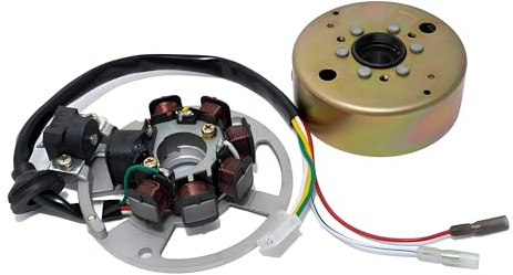 MXT Zündung Lichtmaschine Polrad 3 Stecker kompatibel mit Yamaha Aerox 50 | Grundplatte kompatibel mit Aprilia SR 50 Racing LC Wasser bis Bj. 2000 Minarelli-Motor, MBK Nitro 50 ab Bj. 1999