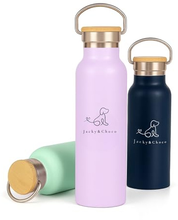 Jacky&Choco Botella de Agua de Acero Inoxidable Térmica, Botellas Térmicas de 750ml para Viaje, Cantimplora metálica Isotérmica Deportiva, Termo de Agua Fría para Gimnasio o Deporte, Lila