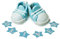 Blue Baby Boots Cake topper,Party Decoration,Personalised Custom NameFondant,Edible Icing,Great for Kids,Boy,Birthday,Christening,Baby Shower,Esy to Use