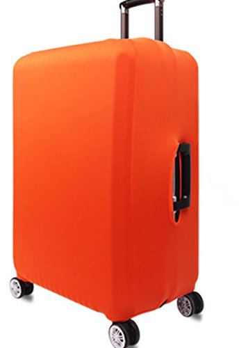 YianBestja Elastisch und Einfarbig Kofferhülle Koffer Abdeckung Schutzhülle Kofferschutzhülle Kofferbezug Luggage Gepäck Cover mit Band und Klettverschluss (Orange, L (25-28 Zoll))