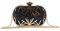 LUI SUI Frauen Kunstleder Metall Hohl Clutch Bag Exquisite Abend Handtaschen Schultertasche für Party Cocktail Hochzeit Schwarz