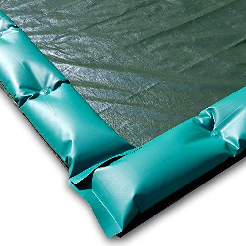 Telo invernale 10 x 5 con tubolari antivento antiribaltamento ad appoggio - per piscina 9 x 4
