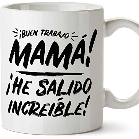 MUGFFINS Tazas para Mamá – Buen trabajo Mamá (Modelo 2) – Regalos para el día de la Madre/Desayunos originales