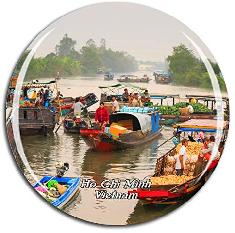 Weekino Vietnam Mekong River Delta Ho Chi Minh Fridge Magnet 3D Crystal Glass Tourist City Travel Souvenir Collection Gift Strong Refrigerator Sticker