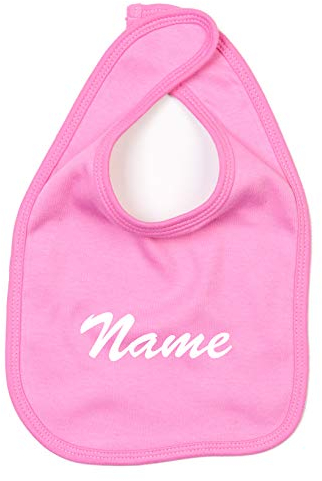 Schnoschi Lätzchen Latz pink hochwertig bestickt mit Wunschnamen
