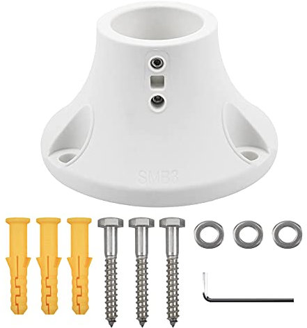 Myard SMB3 7,6 cm Aufputz-Ankerflansch für 4,8 cm Schwimmbadschiene, Handlaufleiter zu Beton oder Holzdeck (Elfenbeinweiß, 1er-Pack)