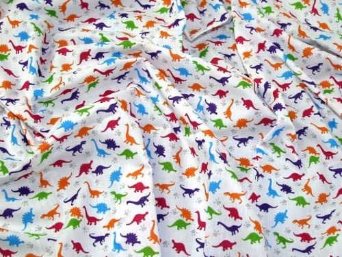 Minerva Crafts Dinosaurier-Polycotton-Stoff, mehrfarbig, Meterware