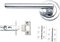Amora Style Modern Polished Chrome Door Handles on Rose Door Lever Latch Pack