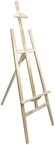 Vetrineinrete® Cavalletto pittorico in Legno Leggero inclinabile Altezza 165 cm per Pittura o Esposizione di Tele Quadri e Foto arredo casa P50