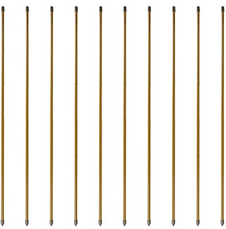 Windhager 89134 Lot de 10 Tuteurs en Acier Aspect Bambou pour Plantes grimpantes Marron 120 cm