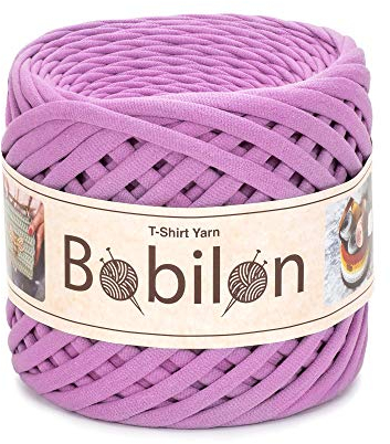Bobilon Fettuccini Zpagetti T-Shirt-Garn 7-9 mm, Häkelgarn für Taschen, Krawatten, Baumwolle, Yarn, Makramee, Traillo-Jersey, Bubble Gum
