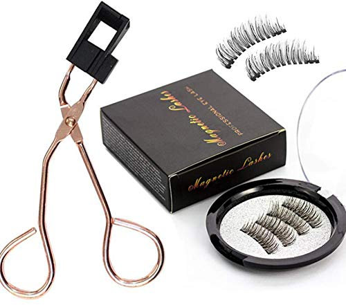 Magnetic Eyelashes Lashes Clip Set, Glue-free Magnetic Eyelash Clip & Eyelashes Set, Magnetic Eyelashes Applicator Tool Kit With A Pair 3D Reusable Magnetic Falses Eyelashes