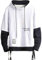 Moshtashio Felpa Uomo con Cappuccio Abbigliamento Felpe Manica Lunga Colori a Contrasto Hoodies Sweatshirt Pullover Tops Autunno Inverno Moda(Bianco,4XL)