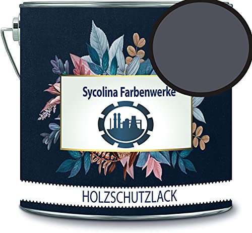 Holzschutzlack Holzlack Holzlasur wetterbeständiger Langzeitschutz Wetterschutzfarbe Holzschutzfarbe RAL 7015 Schiefergrau // Sycolina Farbenwerke