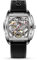 CIGA Design Automatik Uhr Herren - Z Serie Armbanduhr Tonneau Mechanische Skelettuhr Edelstahl Saphirglas mit Leder- und Silikonarmband(Schwarz)