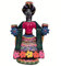 La Casa di Frida - Figur / Kerzenständer Frida Calavera, Mexikanische Handwerkskunst aus Terrakotta, 14,5 x 9 cm