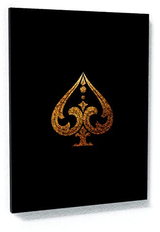 Leinwand mit Spaten, Gold, Anzüge, Spielkarten, Symbol, Heimdekoration, Poster, Gemälde, klein, 30,5 x 40,6 cm, Sense Leinwand